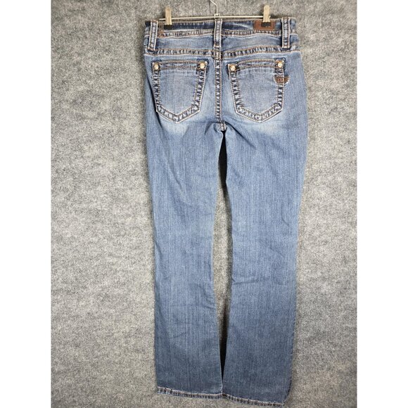 Miss Me Jeans Womens 27 Mid-Rise Bootcut K1225 M3636B41 Distressed Denim Pants - Picture 5 of 9